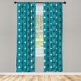 thumbnail image 3 of Mexican Print Curtains 2 Panels Set, Pattern of Scribble Diagonal Squares Motif, Window Drapes for Living Room Bedroom, 56"W X 63"L, Sea Blue Dark Coral, by Ambesonne, 3 of 5
