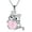 pink, variant on Cat Jewellery Gifts for Women Sterling Silver Birthstone Cat Necklace Christmas Jewellery