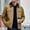 Khaki, variant on Men's Workwear Jacket Daily Casual Jacket Long Sleeve Lapel Jacket Warm Thickened Jacket Coat Solid Zipper Jacket Fall Winter Coat Khaki L