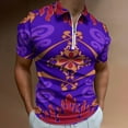thumbnail image 2 of Aladdin's Magic Lamp Men Zipper T-shirt Summer Casual Short Sleeve T-shirt Top, 2 of 7
