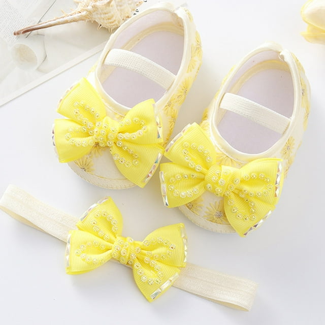 Espadrilles de Mode pour Bébé avec Semelle Souple pour Tout-Petits Chaussures de Robe Perles et Fleurs