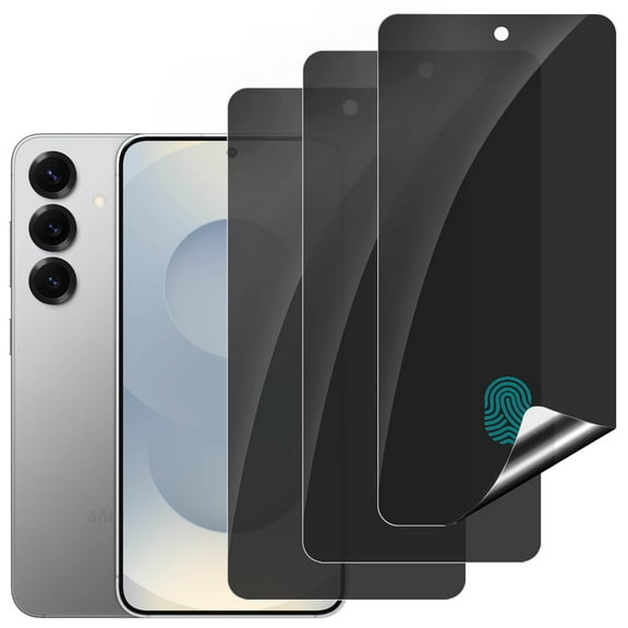3-PACK Privacy Screen Protector Compatible with Samsung Galaxy S25, TPU Flexible Protective Film,Support Fingerprint ID,High Sensitivity,Automatic Repair [Not Tempered Film]