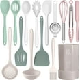 thumbnail image 1 of UTAH-Silicone Cooking Utensils Set - 446°F Heat Resistant Silicone Kitchen Utensils,Spatula,Spoon, All Clad Kitchen Utensil Sets Gadgets Tools for Nonstick Cookware,Dishwasher Safe BPA FREE (Multicol, 1 of 4