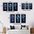 thumbnail image 4 of Designart "Chinese Blue and White Floral Pattern I" Floral Wall Art Set Of 3 - Traditional Blue Canvas Set For Living Room Decor, 4 of 6