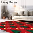 thumbnail image 2 of ODIKA 4'x6' Machine Washable Non-Slip Area Rug, Festive Pine Tree with Holiday Ornament Accents High Traffic Rug, Red, 610322, 2 of 7