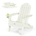 thumbnail image 1 of Patiojoy Chaise Adirondack Pliante Chaise Adirondack d'Extérieur Chaise Longue Résistante aux Intempéries Chaise pour Foyer pour Cour Arrière Véranda au Bord de la Piscine Blanc, 1 of 8