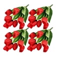 thumbnail image 4 of Moyic 4X flores artificiales 9 cabezas ramo falso boda tulipanes plantas centros de ceremonia arreglo suministros rojo Type2 NO2, 4 of 6