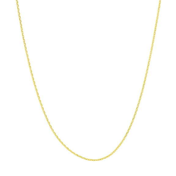 10K Yellow Gold 20" 0.65mm D/C Cable Chain Necklace w/ Spring Ring - Women