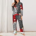 thumbnail image 2 of Pajama Sets for Women 2 Pcs, Traditional Scandinavian A Button Down Long Sleeve Sleepwear Lounge PJ Sets, 2 of 6