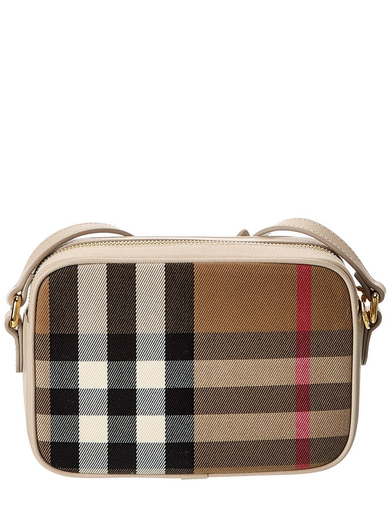 Burberry Check Canvas & Leather Camera Bag, Grey - Walmart.com