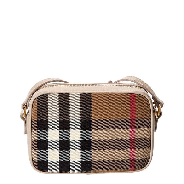 Burberry Check Canvas & Leather Camera Bag, Grey - Walmart.com