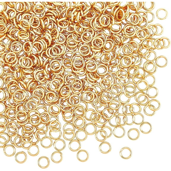 500pcs 4mm Gold Open Jump Rings 304 Stainless Steel Split Rings Real 18K Gold Plated