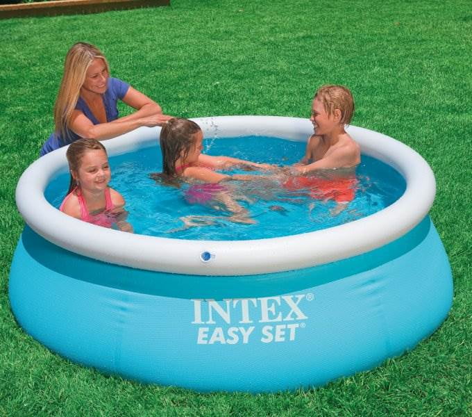 Intex  Set Inflatable Swimming Paddling Pool Pink/Green 