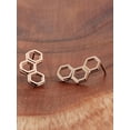 thumbnail image 2 of ELYA Jewelry Women's Geometric Rose Gold Plated Stainless Steel Stud Earrings, 2 of 4