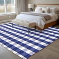 thumbnail image 4 of 5'x8' Area Rugs, Navy Blue Checkered Indoor Outdoor Area Rug for Living Room Bedroom, Farmhouse Blue White Buffalo Plaid Washable Bathroom Rugs Kitchen Floor Carpet Mats Home Decor Aesthetic, 4 of 8