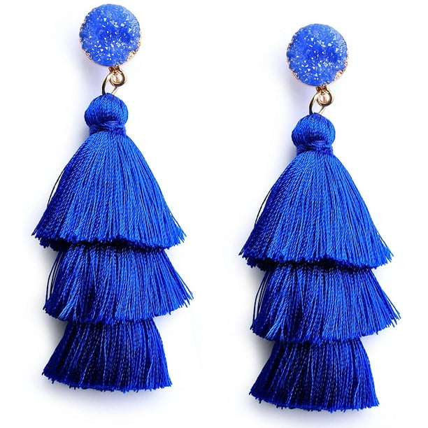 Druzy tassel best sale earrings