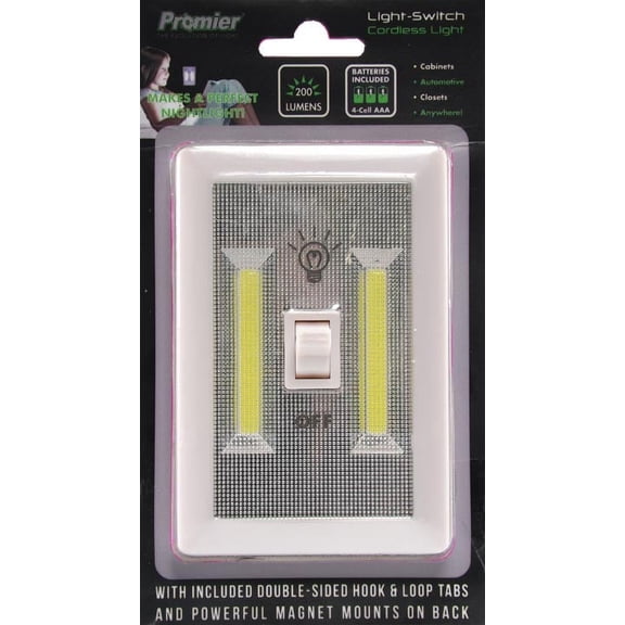 LitezAll Light Switch, 200 Lumen, White/Yellow/Multi-color, AAA Batteries Included 0.2 lbs