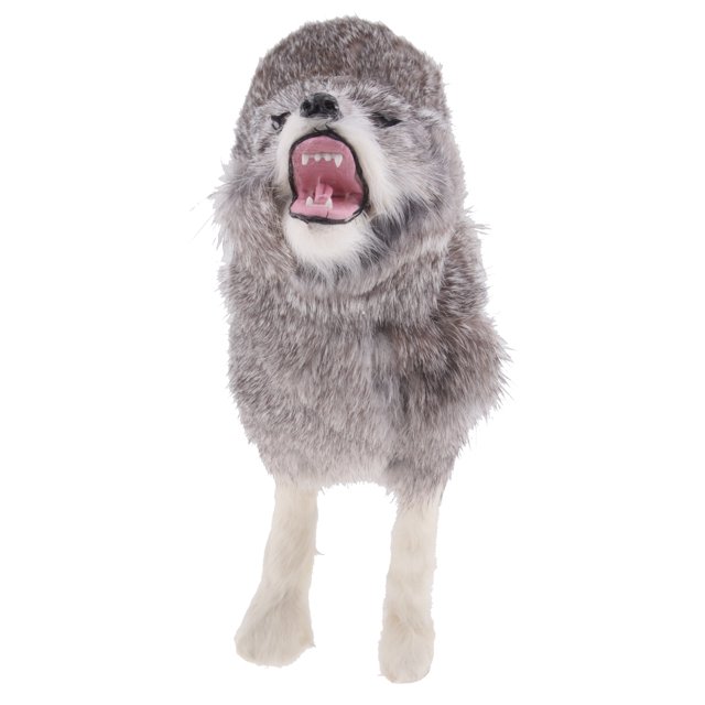 Realista de pie aullando decorativo jardín hogar ornamento estatua - 10'' Gris kusrkot Figuras de animales