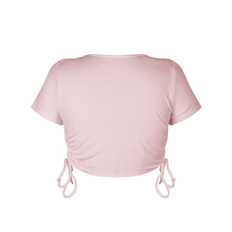 Seamless Ribbed Cropped Serene Short Sleeve - Paradise Pink