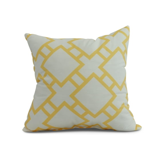 Simply Daisy, 20" x 20" Square in St. Louis, Geometric Print Outdoor Pillow, Yellow