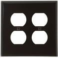 thumbnail image 2 of Leviton 80716 Brown Nylon Two Gang Duplex Receptacle Wall Plate, 2 of 2