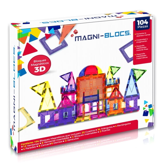 Juego de Bloques De Construcción Magnéticos Magni Blocs 104 Pz