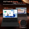 thumbnail image 6 of 17.3" Gaming Laptop with AMD Ryzen 7 7735HS (Beats i7-12650H） Radeon 680M Graphics for Smooth Gaming, 16GB DDR5, 512GB SSD，Fingerprint, Backlit Keyboard (Blavk), 6 of 7