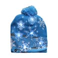 thumbnail image 1 of Sombrero de suéter de punto con patrón de dibujos animados, gorro de nieve con luz suave intermitente, colorido LED, regalos de Navidad de Año Nuevo, novedad, 1 of 4