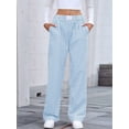 thumbnail image 4 of Pantalones Bóxer A Rayas para Mujer, de Algodón, para Estar en Casa, Informales, A Cuadros, Estilo Y2K, con Bolsillos Azul L, 4 of 9