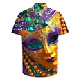thumbnail image 5 of BiZtdJrK 2025 Costume Men Mardi Gras, Fashion Short Sleeve Button Down Bowling Shirts Casual Turndown Collar Blouses Plus Size Holiday Summer Top Multicolor XXL Lightning Sale, 5 of 6