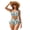 Tropical Leaves Print, variant on Garronmavis Cherry Blossom Women's Bikini Sets Twist Front Tummy Control Two Piece Swimsuit Side Tie Halter Neck Bathing Suit Beach Pool Swimwear