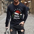 thumbnail image 2 of GuangCheng Mens Christmas Tees Round Neck,Printed,Long Sleeve Tops,Pullover,Baggy,Bottom,Tees,Comfy Loose Piece,Navy,Size L, 2 of 5