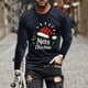 thumbnail image 1 of Blusas y camisas de manga larga y cuello redondo para hombre, informales, con estampado navideño, deportivas, de poliéster., 1 of 5