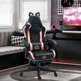 thumbnail image 2 of HOMCOM Cute Gaming Chair, Reclining Gamer Chair with Footrest, Black, 2 of 10