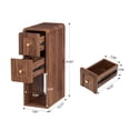 thumbnail image 4 of Wirrytor Mid-Century Modern Narrow Nightstand with 2 Drawers for Bedroom, Slim Bedside Table and Side End Table, Walnut, 4 of 13
