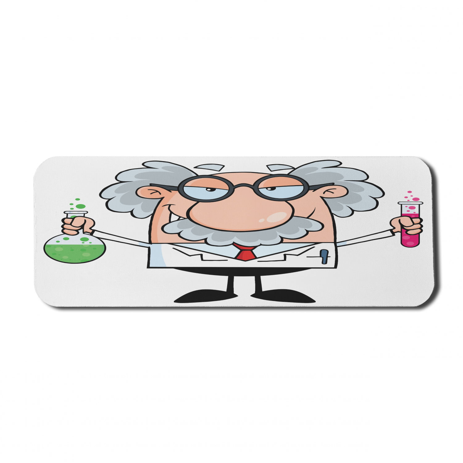 Cartoon Computer Mouse Pad, Nursery Science Themed Composition with Old  Scientist with Glasses and Mustache, Rectangle Non-Slip Rubber Mousepad  Large, 31