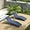Navy, variant on Chaise Lounge Outdoor Set of 3, Pool Lounge Chairs with Adjustable Backrest & Folding Table, Wicker Outside Furniture for Patio Backyard Porch Navy