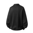 thumbnail image 4 of Long Sleeve Polo Shirts for Men Knit Polo Sweater Pullover Sweater Men's Tops (Black L), 4 of 6