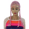 thumbnail image 6 of Women's bead Hat Handmade Crochet beaded tassel Solid Color Fashion Fascinating Hollow Beanie Hat, 6 of 9