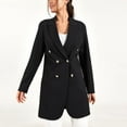 thumbnail image 2 of hoksml Women Elegant Business Office Work Jacket, Casual Turn Down Collar Fashion Button Blouse- Long Coat On Clearance, 2 of 9
