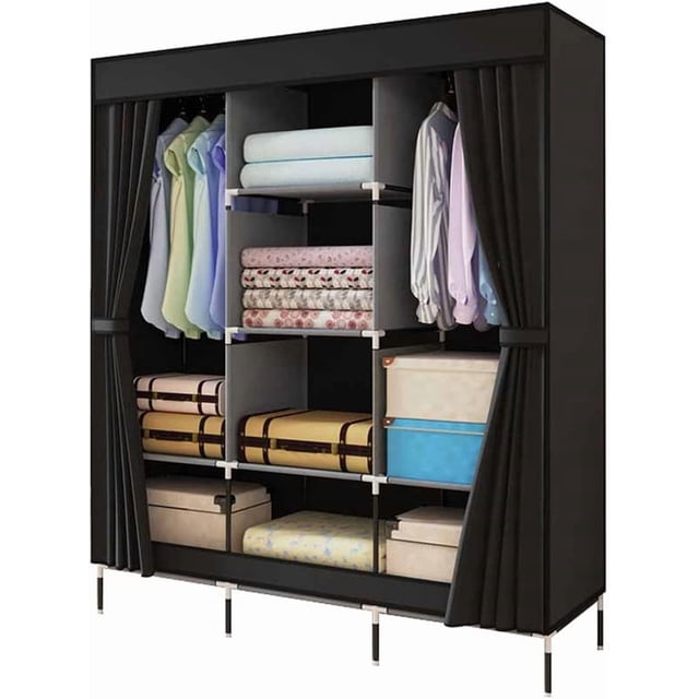 Armario simple de metal PAI, organizador de armario abierto multifunción con estantes, lona de color sólido, muebles minimalistas para oficina y dormitorio