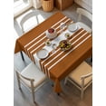 thumbnail image 6 of Burnt Orange White Stripe Table Cloth, Modern Rustic Vertical Striped Waterproof Tablecloth for Square Tables, Reusable Washable Fabric Table Cover for Restaurant Kitchen Dining Tables 60"x60", 6 of 6