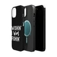 thumbnail image 2 of DistinctInk Tough Case for Apple iPhone 14 PLUS (6.7" Screen), Compatible with MagSafe Charging - Wishin' I was Fishin', 2 of 6