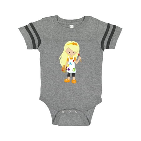 

Inktastic Cute Girl Blonde Hair Painter Paint Artist Gift Baby Girl Bodysuit