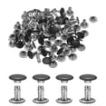 thumbnail image 1 of 120Set Leather Rivets, 8mm Double Cap Rivet Tubular Metal Studs, Matte Black, 1 of 7