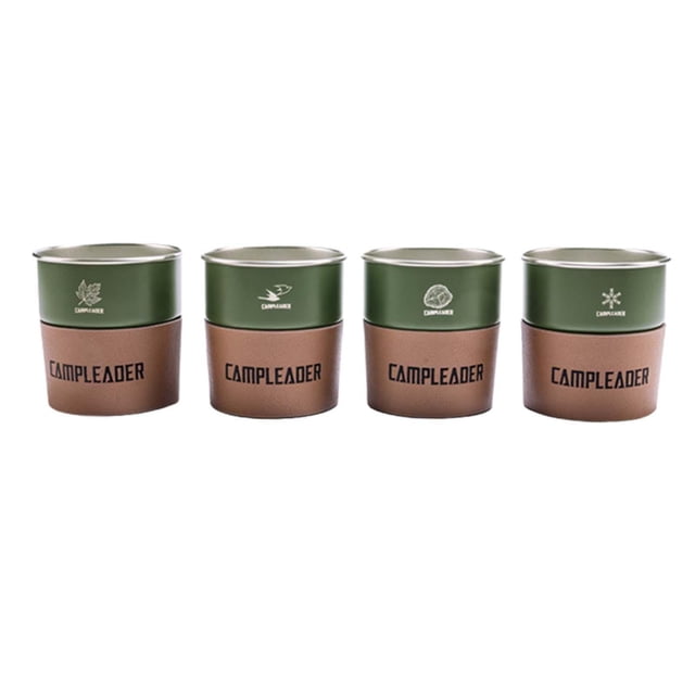 4 Uds taza de acero inoxidable con vasos de agua de manga 10oz vasos reutilizables para beber en interiores y exteriores para té, hogar, restaurante, Verde oscuro