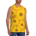 thumbnail image 2 of Yiaed Sun Flowers Print Men's Singlet Vests Summer Running Muscle Tank Tops Gym Undershirt Round Neck Sleeveless for man, 2 of 5