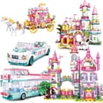 thumbnail image 2 of Bloques de construcción de Castillo de princesa para niñas, juguete de ladrillos para armar carruaje real, casa del árbol, autobús rosa, ideal para regalo, Amigos de la ciudad, 2 of 4