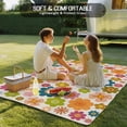 thumbnail image 4 of Vintage Boho Floral Outdoor Rug 4x6 Ft - Reversible Patio Rug Outdoor Camping Rugs, Yellow Pink Floral Bohemia Beige Washable Indoor Outdoor Area Rugs, Non-Slip Outdoor Carpet Runner for Deck/Porch, 4 of 8