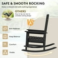 thumbnail image 3 of KINGYES HDPE Rocking Chairs Outdoor, Patio Rocking Chairs for Deck Lawn Yard, Black, 3 of 9
